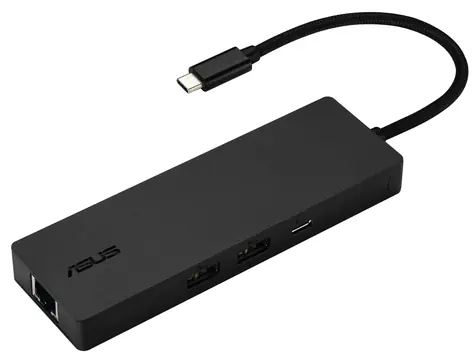 ASUS DC210 černá / Dokovací stanice / 8v1 USB-C / HDMI 2.1 / RJ45 / USB PD 100W