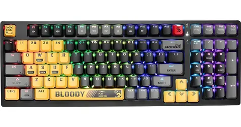 A4tech BLOODY S98 Sports Lime / Herní klávesnice / mechanická / drátová / BLMS Red Plus / RGB