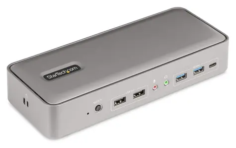 StarTech Dual-Laptop USB-C KVM / Dokovací stanice / KVM 2 hostitele / 2× 4K 60Hz DisplayPort / GbE / 5× USB / PD 90W+45W