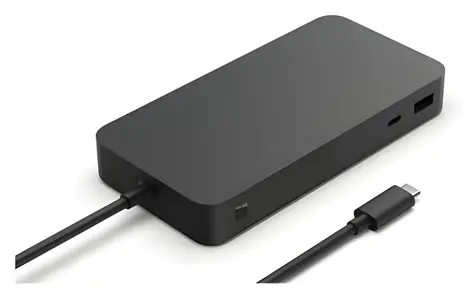 Microsoft Surface Thunderbolt 4 Dock 165W černá / Dokovací stanice / 3x USB-A / 3x USB-C / 1x RJ-45 / 3.5mm Jack