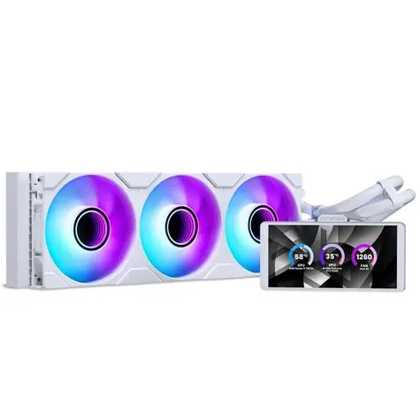 Phanteks Glacier One 360M25 LCD bílá / AiO vodní chlazení / 360 mm / LCD 6