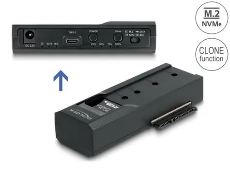DeLock / Převodník / USB-C na M.2 NVMe SSD + SATA SSD / USB 3.2 Gen 2 / 6 Gbit/s
