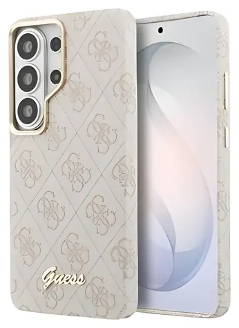 Guess PU 4G Script Metal Logo Magnetic růžová / Zadní kryt / pro Samsung Galaxy S26 Ultra / Umělá kůže / Magnetický