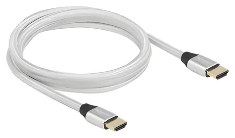 DeLock Ultra vysokorychlostní HDMI 85367 stříbrná / Kabel / 48 Gbps / 8K/60Hz / 2m / pozlacené konektory