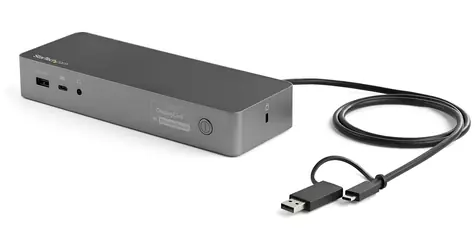 StarTech USB-C & USB-A Hybrid Dock / Dokovací stanice / Dual 4K 60Hz / HDMI + DisplayPort / Power Delivery 100W