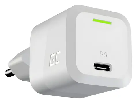 Green Cell PowerGaN 33W bílá / Nabíječka / USB-C / PD 3.0 / QC 3.0