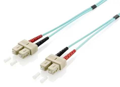 Equip optický kabel SC-SC OM3 10m tyrkysová / Patch kabel / Multimode / Duplex / LSZH plášť