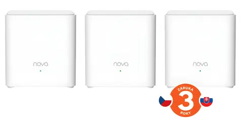 Tenda Nova EX3 (3 ks) / Mesh systém / Wi-Fi 6 / AX1500 / Dual-band / WPA3 / VPN / 2x GLAN na modul