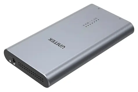 Unitek S1206A SolidForce šedá / Externí box pro 2x M.2 NVMe SSD / Klonování disků / USB-C 3.2 Gen2 / 10 Gbps