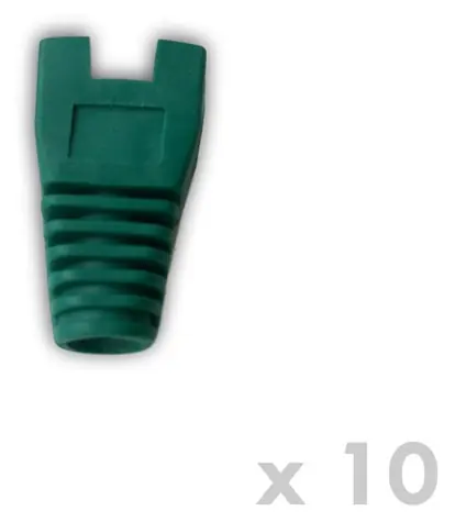 DATACOM Ochrana RJ45 s výřezem zelená / Krytka konektoru / 10 ks / otvor 6 mm