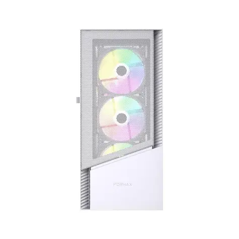 Gembird Fornax 4300W bílá / Skříň / Midi Tower / ATX / ARGB / Průhledná bočnice