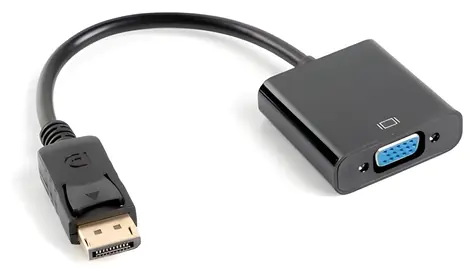 Lanberg AD-0002-BK černá / Redukce VGA (D-Sub) na DisplayPort / 0,2 m / max. 1920×1200 / 60 Hz