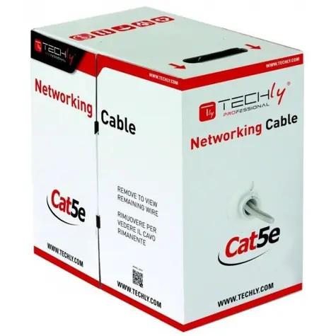 Techly ITP8-RIS-0305LO černá / Síťový kabel / Cat5e / F/UTP / venkovní / 305 m / CCA drát