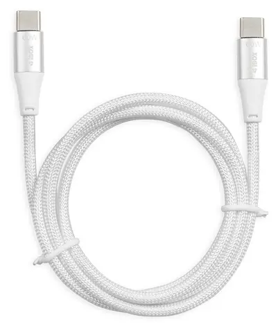 iBOX IKUTC bílá / Datový kabel / USB-C - USB-C / 60 W / 2 m / opletený