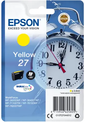 Epson DURABrite Ultra Ink 27 žlutá / Inkoust do tiskárny / 6,2 ml / 300 stran
