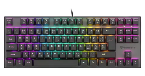 Genesis Thor 303 TKL RGB Outemu Red černá / Herní mechanická klávesnice / CZ/SK layout / USB / Hot Swap