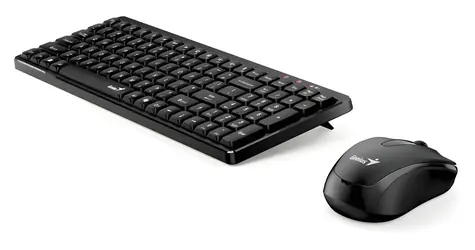 GENIUS LuxeMate Q8100 Copilot černá / Kancelářský set klávesnice a myši / bezdrátová / retro design / CZ+SK layout