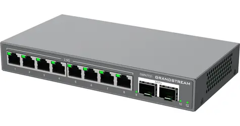 Grandstream GWN7721 / Switch / L2 Lite Managed / 8x 2,5GbE RJ45 / 2x 10G SFP+