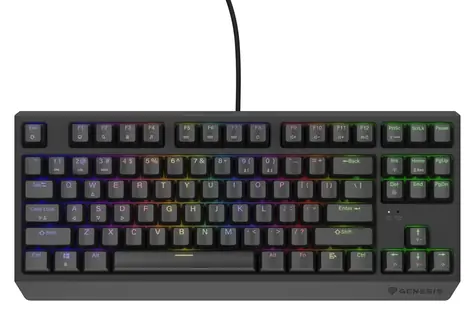 Genesis Thor 230 TKL RGB Outemu Brown černá / Herní klávesnice / Mechanická / US layout / Drátová USB
