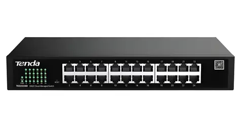 Tenda TEG2224D / Switch / 24x 10/100/1000 Mbps / Websmart / Fanless / Kov / Rackmount