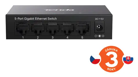 Tenda TEG1005M / Switch / 5x Gigabit / Fanless / Kov