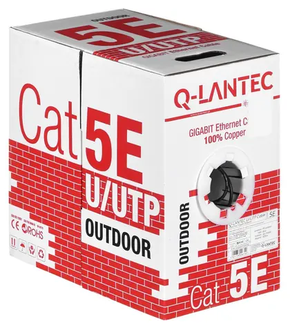 Q-LANTEC KIU5OUTS305Q černá / Síťový kabel / Cat5e / U/UTP / venkovní / 305 m