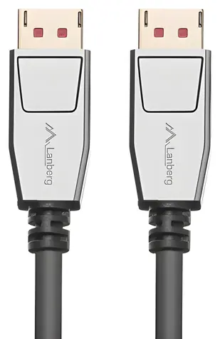 Lanberg CA-DPDP-20CU-0018-BK stříbrná / DisplayPort kabel v1.4 M-M / 1,8 m / 8K / HDR