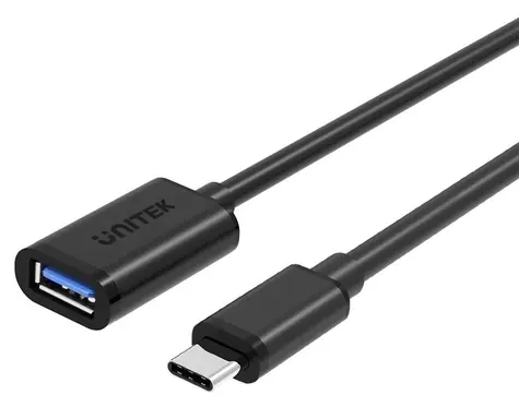 Unitek Y-C476BK černá / USB redukce / USB-C na USB-A / USB 3.2 Gen 1 / 0,2 m