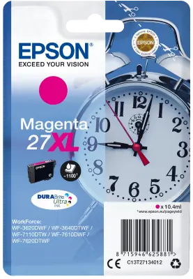 Epson DURABrite Ultra Ink 27XL purpurová / Originální cartridge / 10,4 ml / 1100 stran