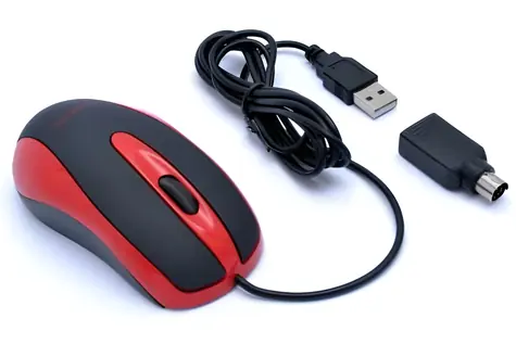 EXACTGAME AMEI AM-M801 černo-červená / Kancelářská myš / Drátová USB / Optická / 800 DPI / 3 tlačítka