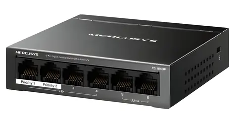 Mercusys MS106GP / Switch / 6x Gigabit / 4x PoE+ / desktop