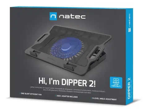 Natec Dipper 2 černá / Chladicí podložka / do 17,3
