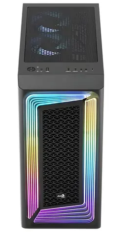 AeroCool Interstellar černá / Skříň / Midi Tower / ATX / mATX / Mini-ITX / 2x USB 3.2 Gen1 / 1x USB-C / bez zdroje