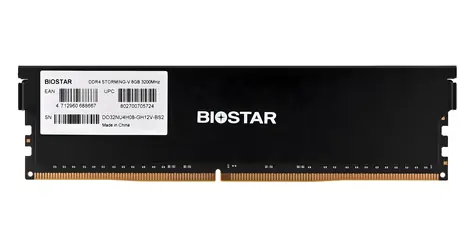 Biostar Storming V DX32NU4H08 / Paměťový modul / 8 GB DDR4 / 3200 MHz / CL16 / UDIMM / 1,35V
