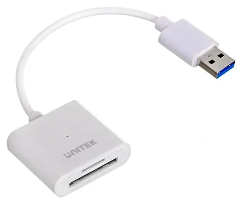 Unitek Y-9321 bílá / Čtečka paměťových karet / USB 3.0 / SD & microSD / 2 sloty