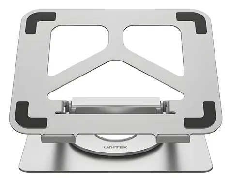 Unitek D1109A šedá / Stojan na notebook / Hliníkový / Otočný 360° / USB hub HDMI, LAN, PD 100W / do 17