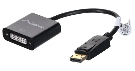 Lanberg AD-0007-BK černá / Redukce / DisplayPort na DVI-D / 0,1 m / 1920×1200 / 60 Hz