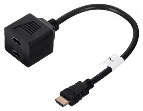 Lanberg AD-0019-BK černá / HDMI splitter / 2x HDMI výstup / Full HD / pozlacené konektory