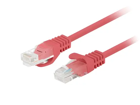 Lanberg PCF6-20CC-0025-R červená / Patch kabel / Cat6 U/UTP / RJ45-RJ45 / 0,25 m