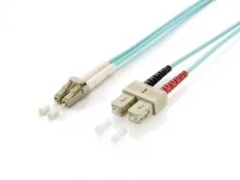 Equip LC-SC tyrkysová / Optický patchkabel / Multimode / OM3 / Duplex / 5 m