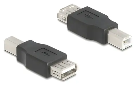 DeLock 67199 černá / Adaptér / USB 2.0 / USB-B samec - USB-A samice