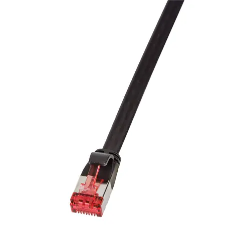 LogiLink Cat6A U/FTP plochý černá / Patch kabel / RJ-45 / 15 m / PVC