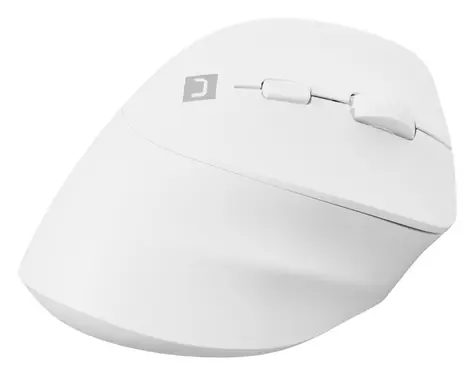 Natec Crake 2 bílá / Bezdrátová optická myš / Vertikální / 2 400 DPI / USB + Bluetooth / 6 tlačítek