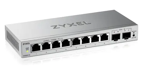 ZyXEL GS1200-10 v3 / Switch / Desktop / 8x GLAN / 2x GbE SFP / Fanless