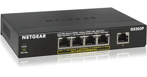 Netgear GS305PP / Switch / 5x Gigabit / 5x PoE+ / neřízený