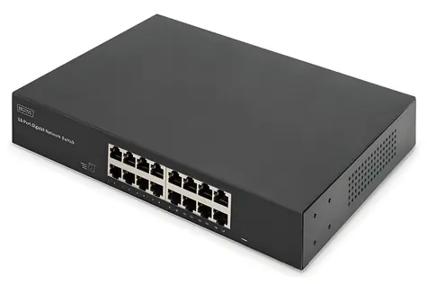Digitus DN-80112-2 černá / Switch / 16 portů Gigabit Ethernet / Unmanaged / 19