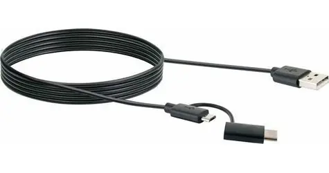 Schwaiger USB-C a USB-A na Micro-USB kabel černá / USB kabel / 1 m / stíněný