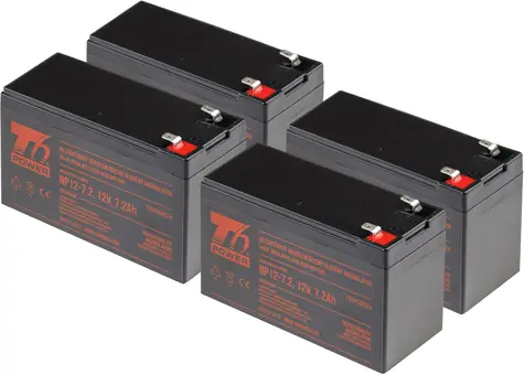 T6 Power RBC8/RBC23/RBC25/RBC31/RBC59 / Baterie pro UPS / 4x 12V 7,2Ah / pro APC Smart-UPS