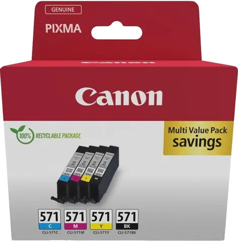 Canon CLI-571 C/M/Y/BK / Cartridge / Multipack 4 ks / Originální