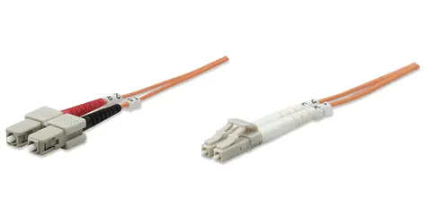 Intellinet LC-SC 2m oranžová / Optický patch kabel / Multimode OM1 / Duplex / LSZH bez halogenu